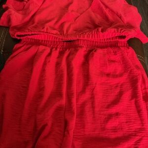 Vibrant Red Short Set
